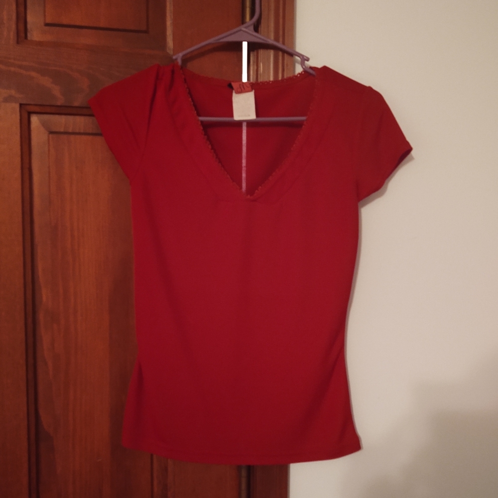 Wrapper red short sleeve top